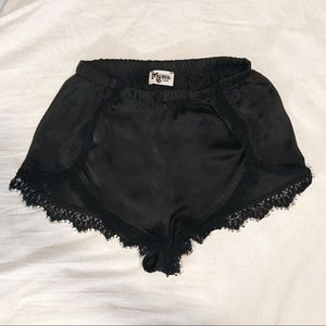 SHOW ME YOUR MUMU Black satin shorts